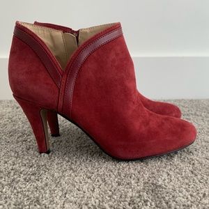 Sole Society Red Suede Ankle Booties